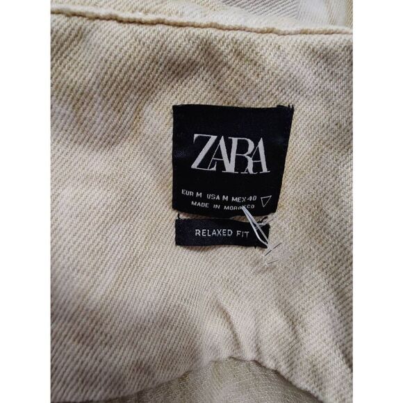 Zara Oversized Tie-Dyed Denim Snap Button Jacket - Picture 4 of 4